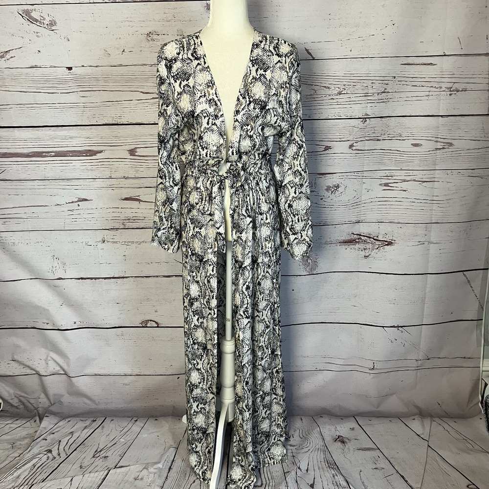 Letarte‎ Swim Cover Up Long Womens Size M Montana Snake Print Silky Beach